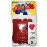 Globo - Globos Corazón Rojos 25Cm - Paquete de 10